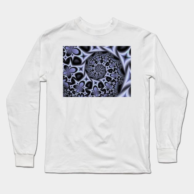 Flowers and Diamonds Monochrome Long Sleeve T-Shirt by pinkal